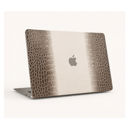 Luxe laptop case - Cream / Brown