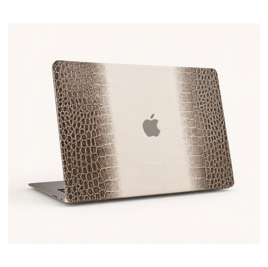 Luxe laptop case - Cream / Brown
